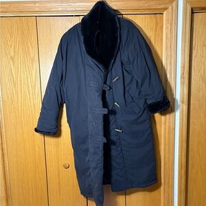 Women’s Black Faux Fur-Lined Down/water fowl feather filled Coat